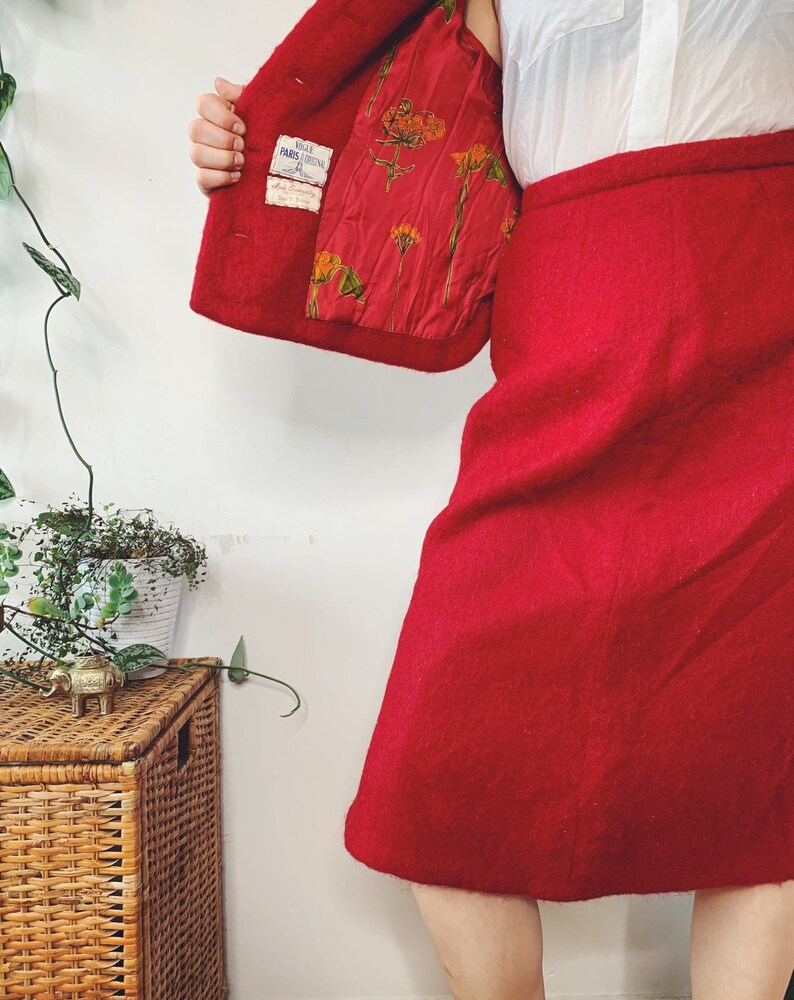 1960s Red Two Piece Vogue Suit
