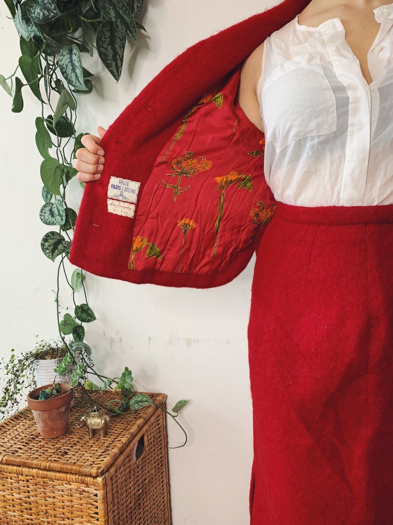 1960s Red Two Piece Vogue Suit