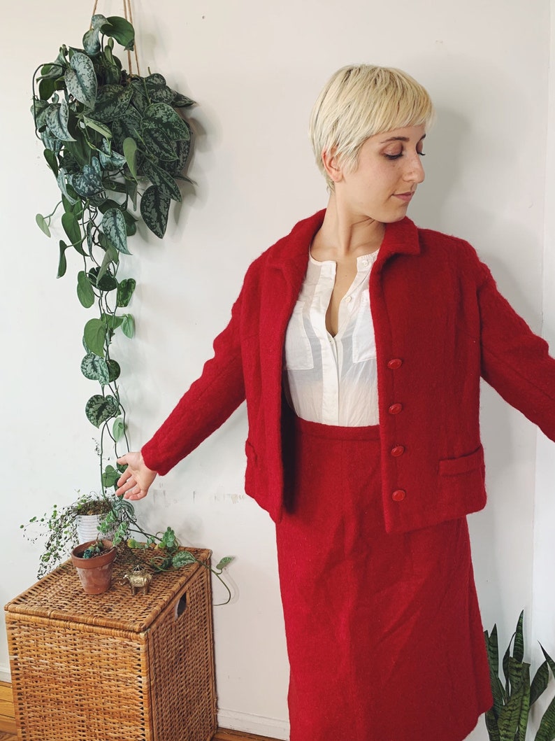 1960s Red Two Piece Vogue Suit
