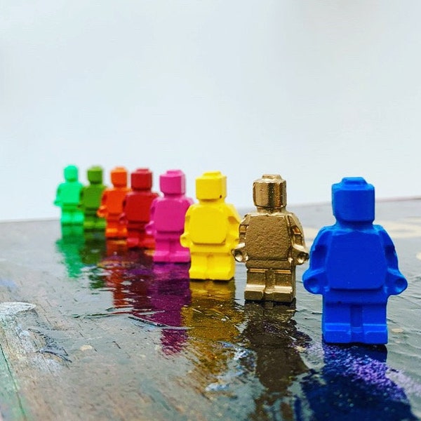 Small Coloured Concrete Mini Lego Man | Concrete Robots | Concrete Gifts |Gifts for Him | Gifts for Her | Concrete Decor