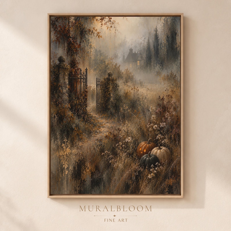 Misty Autumn Garden Path printable wall art