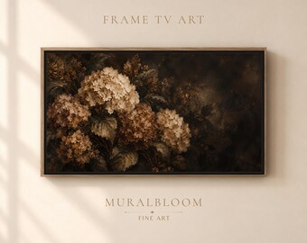 Sepia Hydrangeas Frame TV Art · Moody Painterly Florals