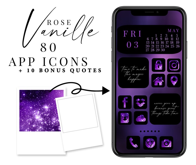 Purple Galaxy ios 14 App Icons IOS 14 App Covers iPhone