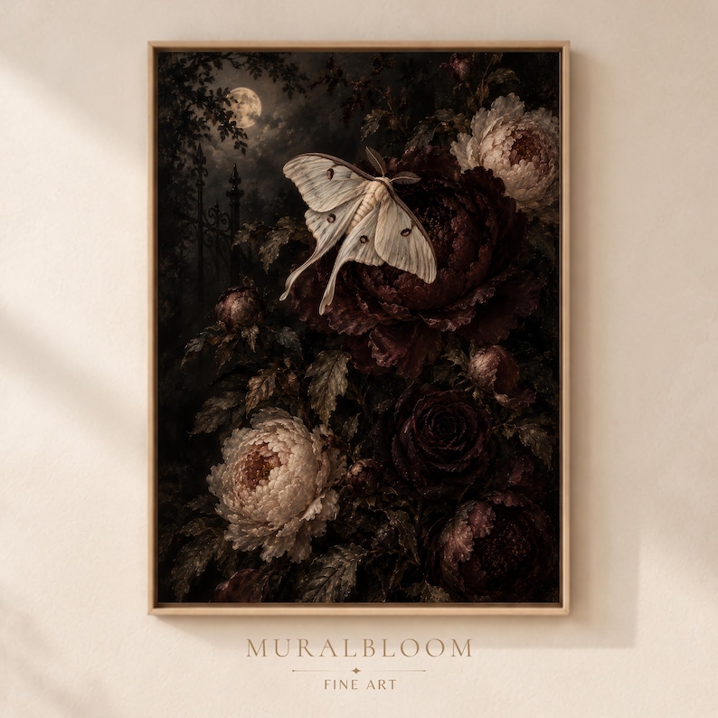 Moonlit Moth printable wall art