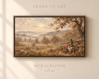 Apple Orchard Morning Frame TV Art · Cozy Painterly Autumn Landscape