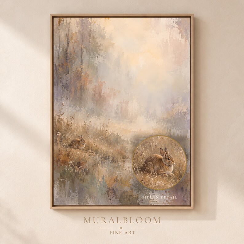 Hidden Rabbit Woodland printable wall art