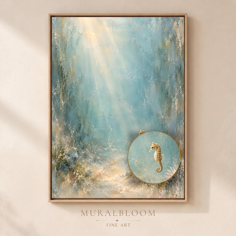 Hidden Seahorse Underwater printable wall art