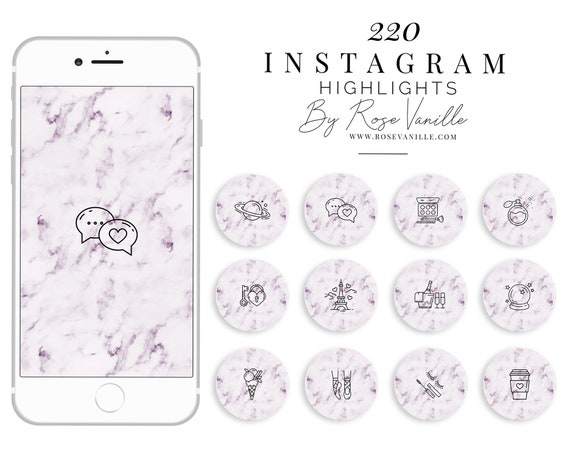 2 Marble Instagram Highlight Stories Icons Instagram Etsy