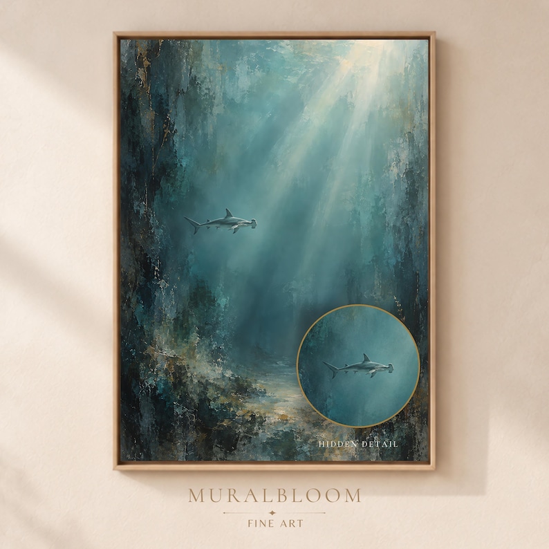 Hidden Hammerhead Shark printable wall art
