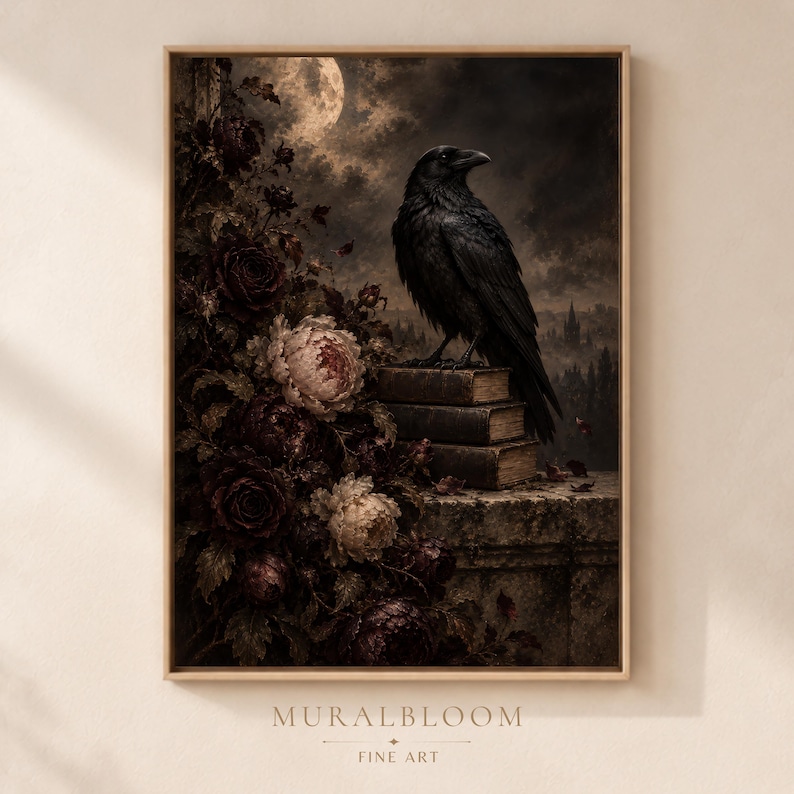 Moonlit Raven printable wall art