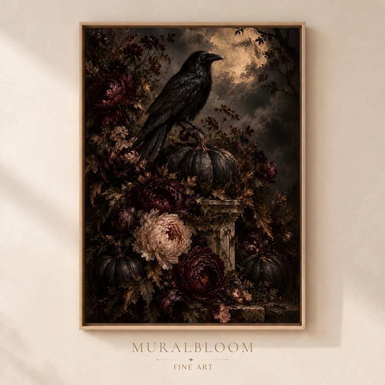 Moonlit Raven printable wall art