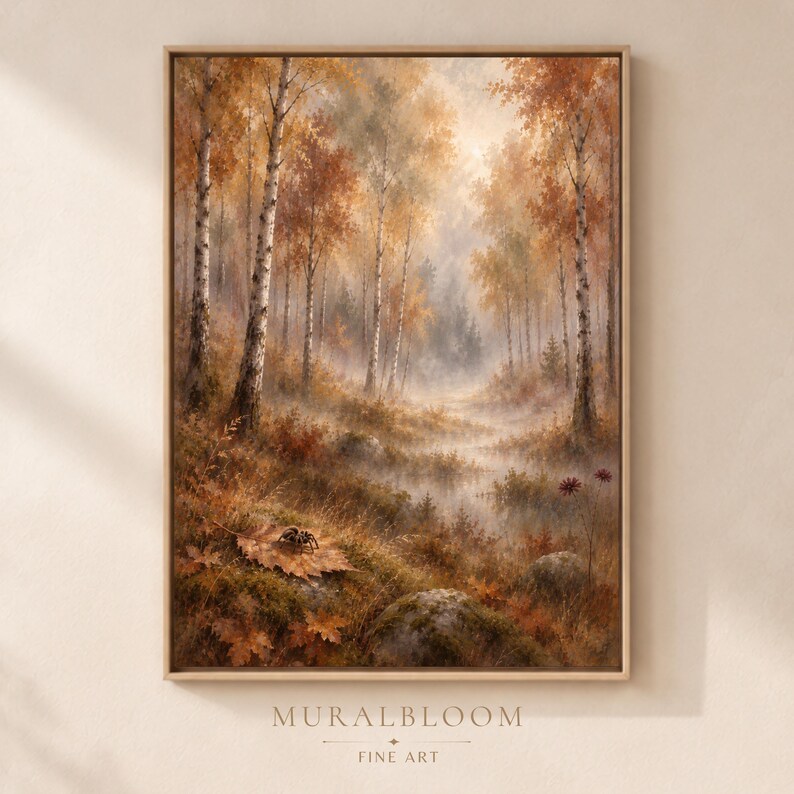Autumn Birch Forest printable wall art