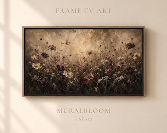 Wildflower Meadow Frame TV Art · Moody Painterly Floral