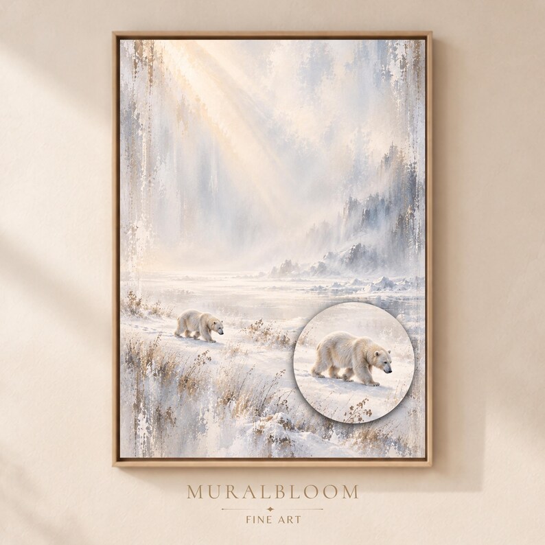 Polar Bear Arctic Landscape printable wall art