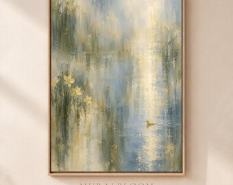 Woodland Nursery Wall Art, Duck Wall Art, Hidden Duckling Wall Art, Dreamy Pond and Daffodil Printable, Digital Download