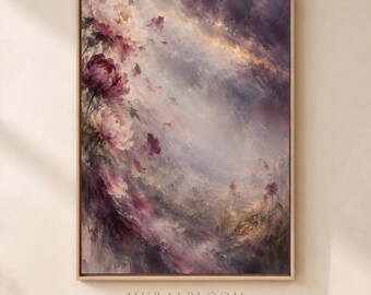 ウッドランドの子供部屋用ウォールアート、ヒドゥンフォーンの花柄ウォールアート、ブラッシュモーヴのウッドランドプリント、ドリーミー、デジタルダウンロード