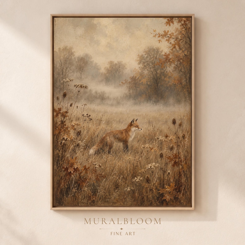 Fox Autumn Meadow printable wall art