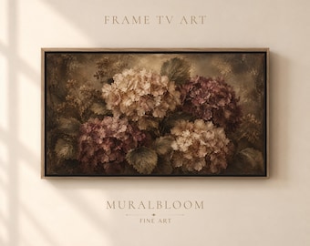 Sepia Hydrangeas Frame TV Art · Moody Painterly Floral