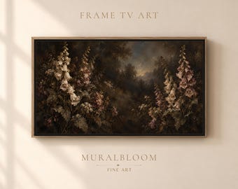 Foxglove Twilight Frame TV Art · Moody Botanical
