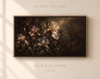 Dusky Irises Frame TV Art · Moody Painterly Florals