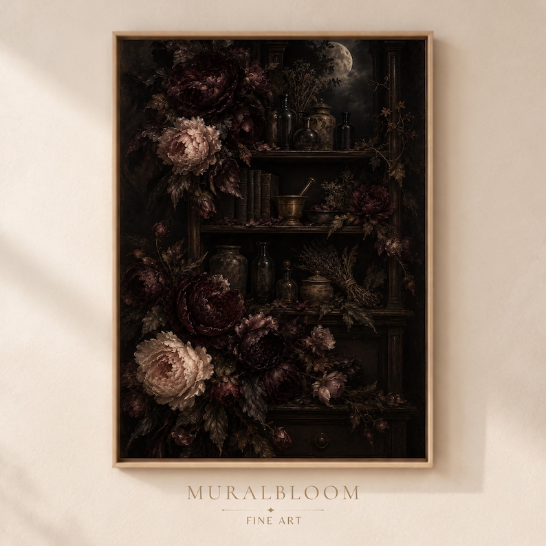 Dark Floral Apothecary printable wall art