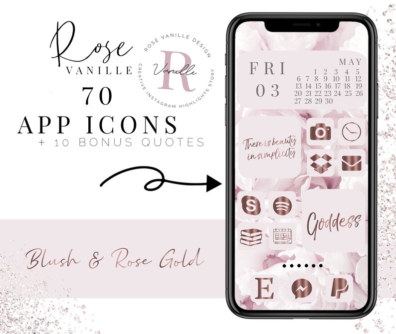 Ios 14 App Icons Blush & Rose Gold IOS 14 App Covers Etsy