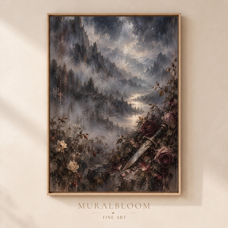 Gothic Mountain Landscape printable wall art