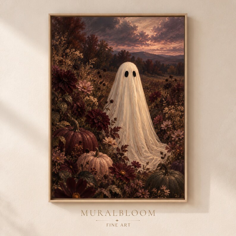 Moody Ghost Pumpkin printable wall art