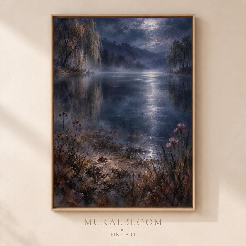 Moonlit Lake printable wall art
