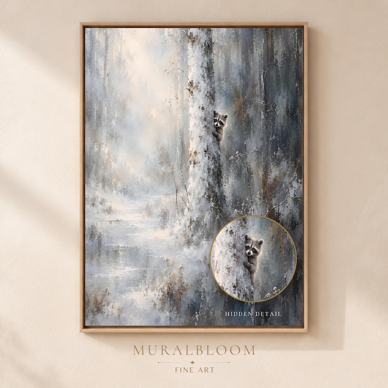 Winter Raccoon printable wall art