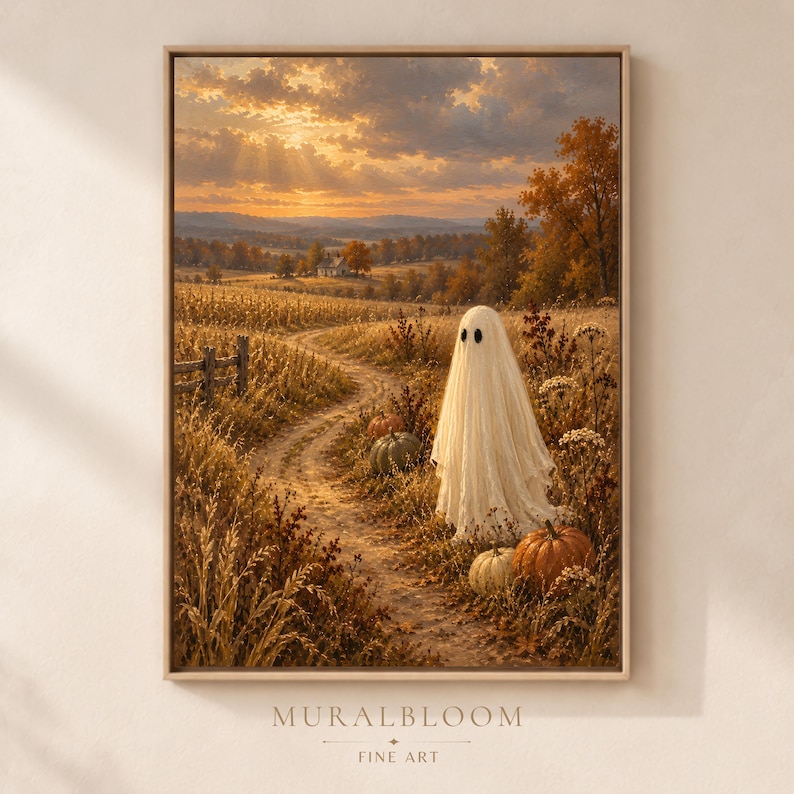 Cozy Autumn Ghost printable wall art