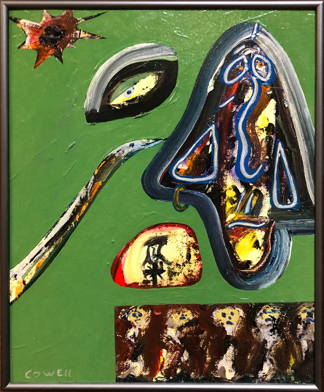 Original Framed ABSTRACT OIL PAINTING by Jeff Cowell 11 X 14, 2005