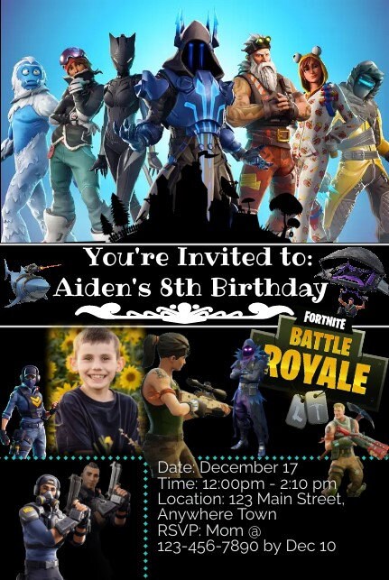 Battle Royale Kids Photo Birthday Invitation