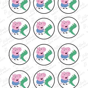 Oveja, Cerdo, Lobo Preescolar, Cebra, Hada, Papá Imprimible, George Cupcake Toppers