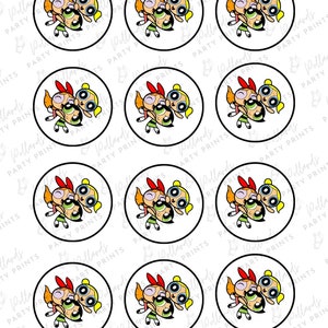 Power Puff Girls, Cartoon, Girls, Television, Superhero Cupcake Toppers