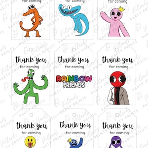 Geschenkanhänger „Rainbow Friends Thank for Coming“.