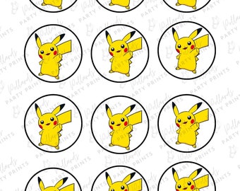 Pokemon, Pikachu, Ash, Charmander, Professor Oak, Evie, Cupcake Toppers