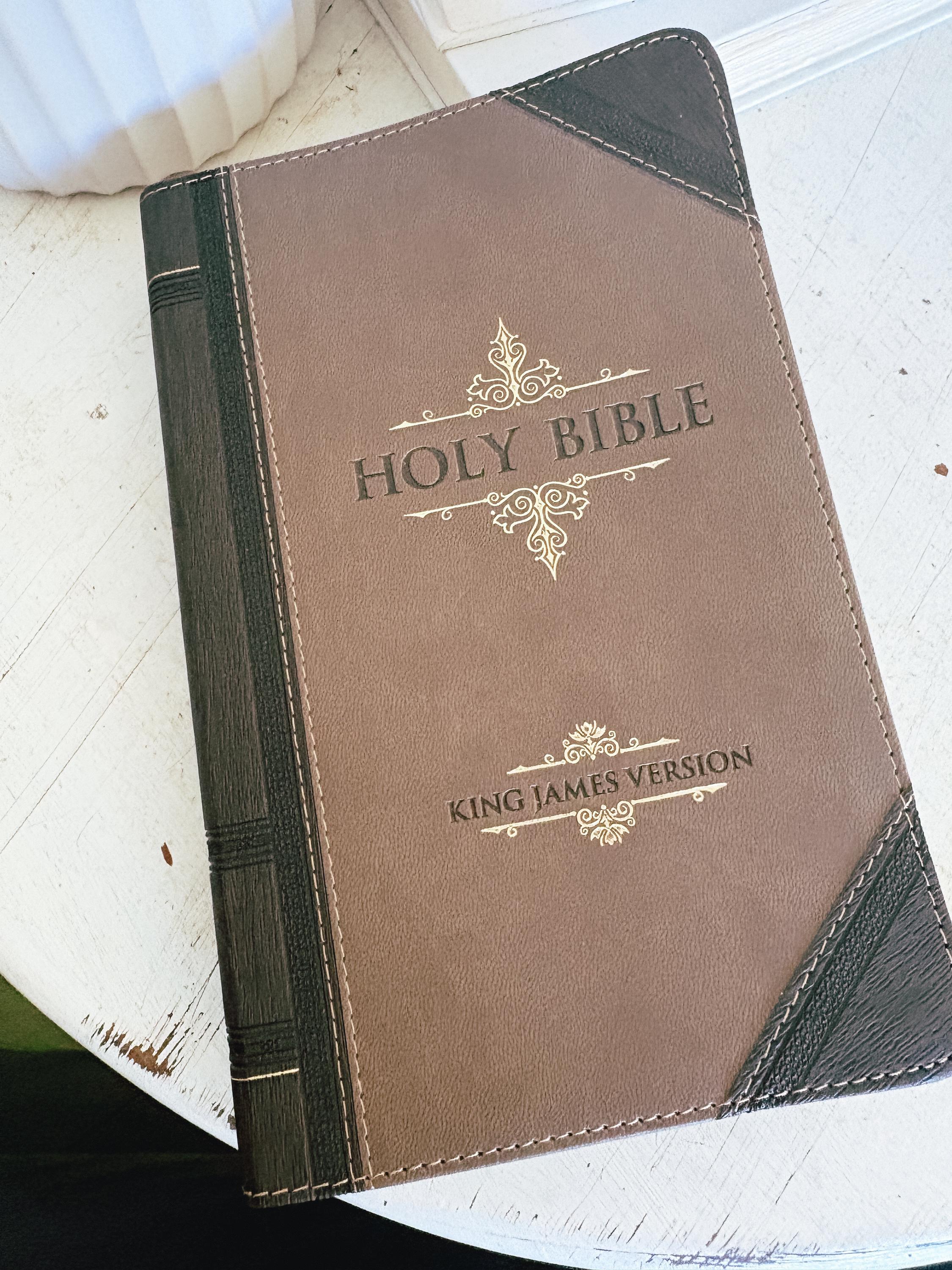 King James Version (KJV) Holy Bible, Beautiful Brown Cover, Bookcase ...