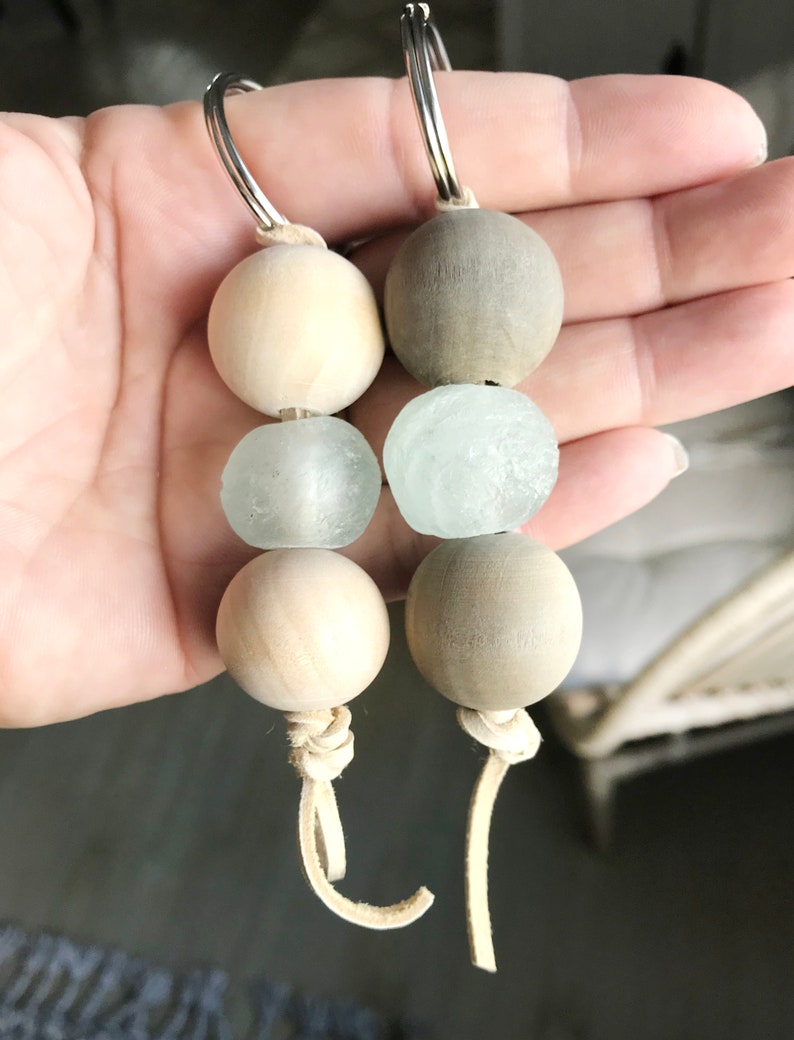 Keychain Gift Set Two Keychains Best Friend Gift Sea Beads Etsy