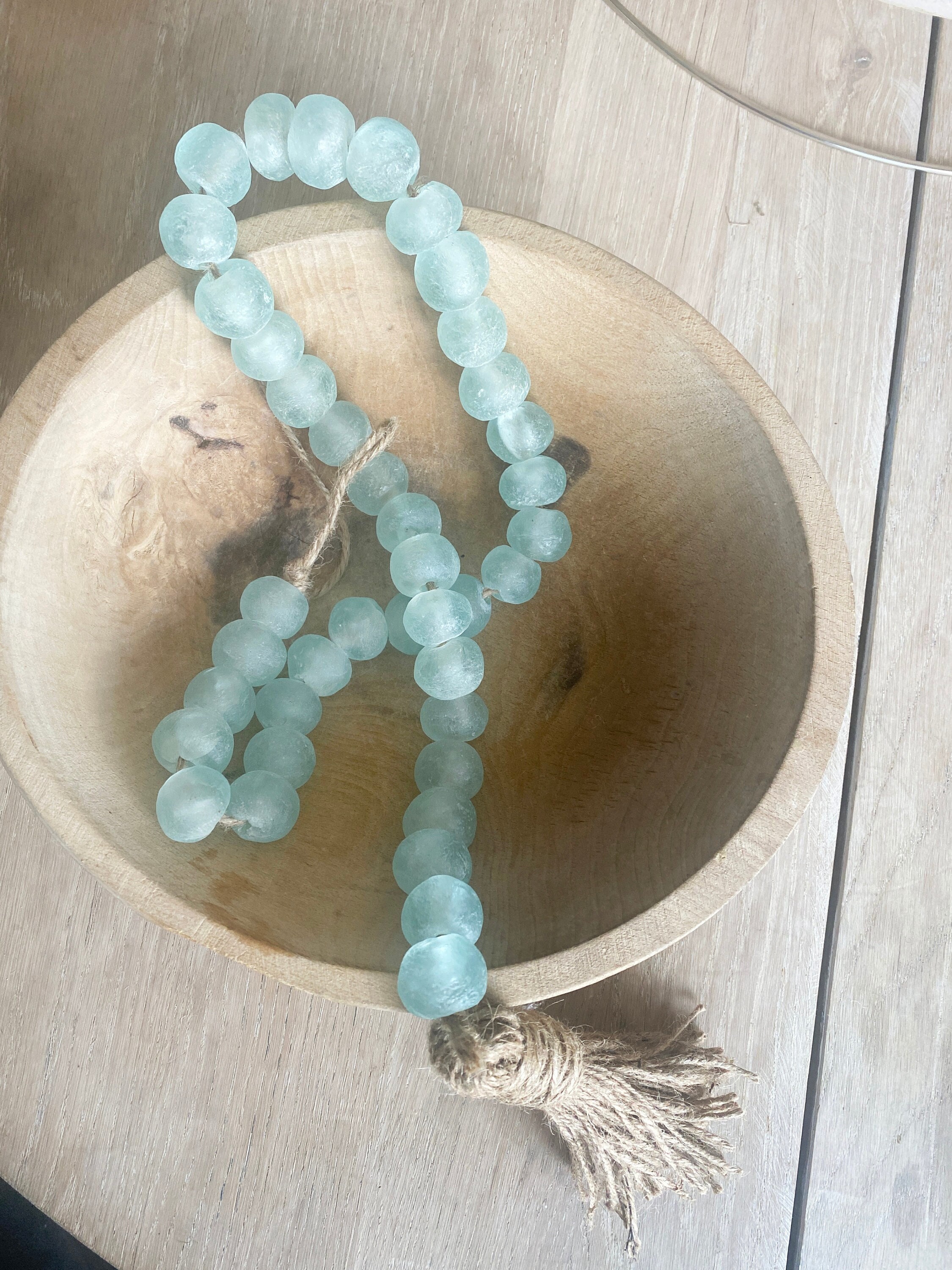 Large Sea Glass Beads in Celadon