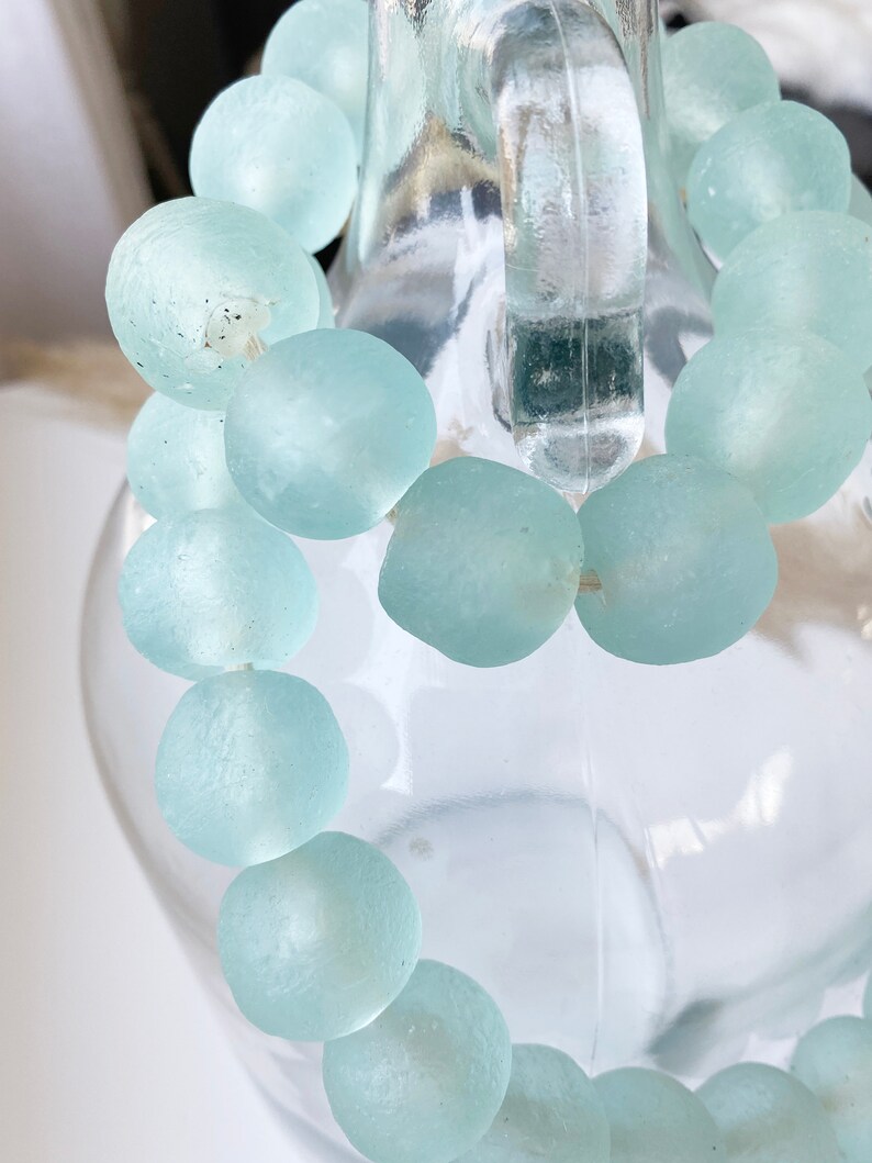 Sea Glass Sea Glass Beads Jumbo Clear Aqua Recycled Large Etsy