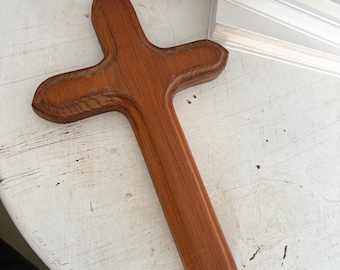 Carved wood cross, Wood Home Decor, wooden cross, Primitive Decor, wallhanging decor, gallery wall accent