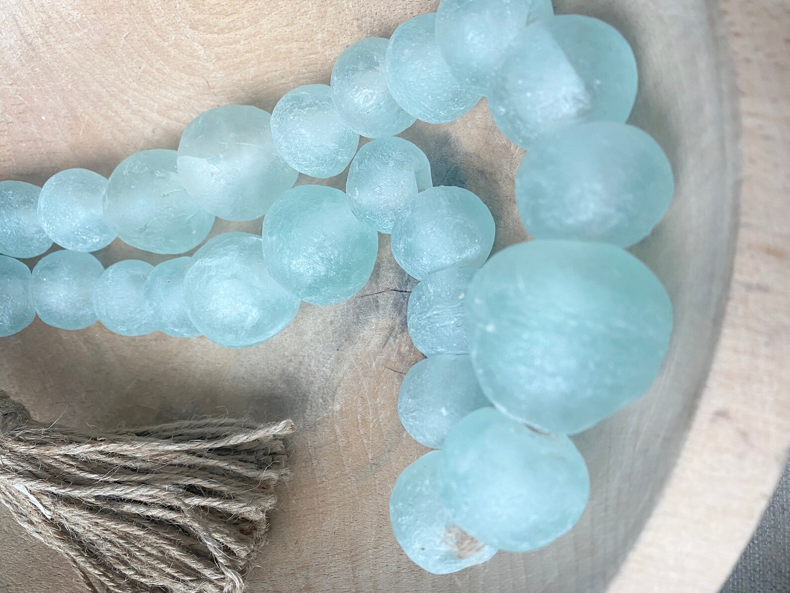Sea Glass Decor Garland Glass Bead Garland Beaded Garland Etsy