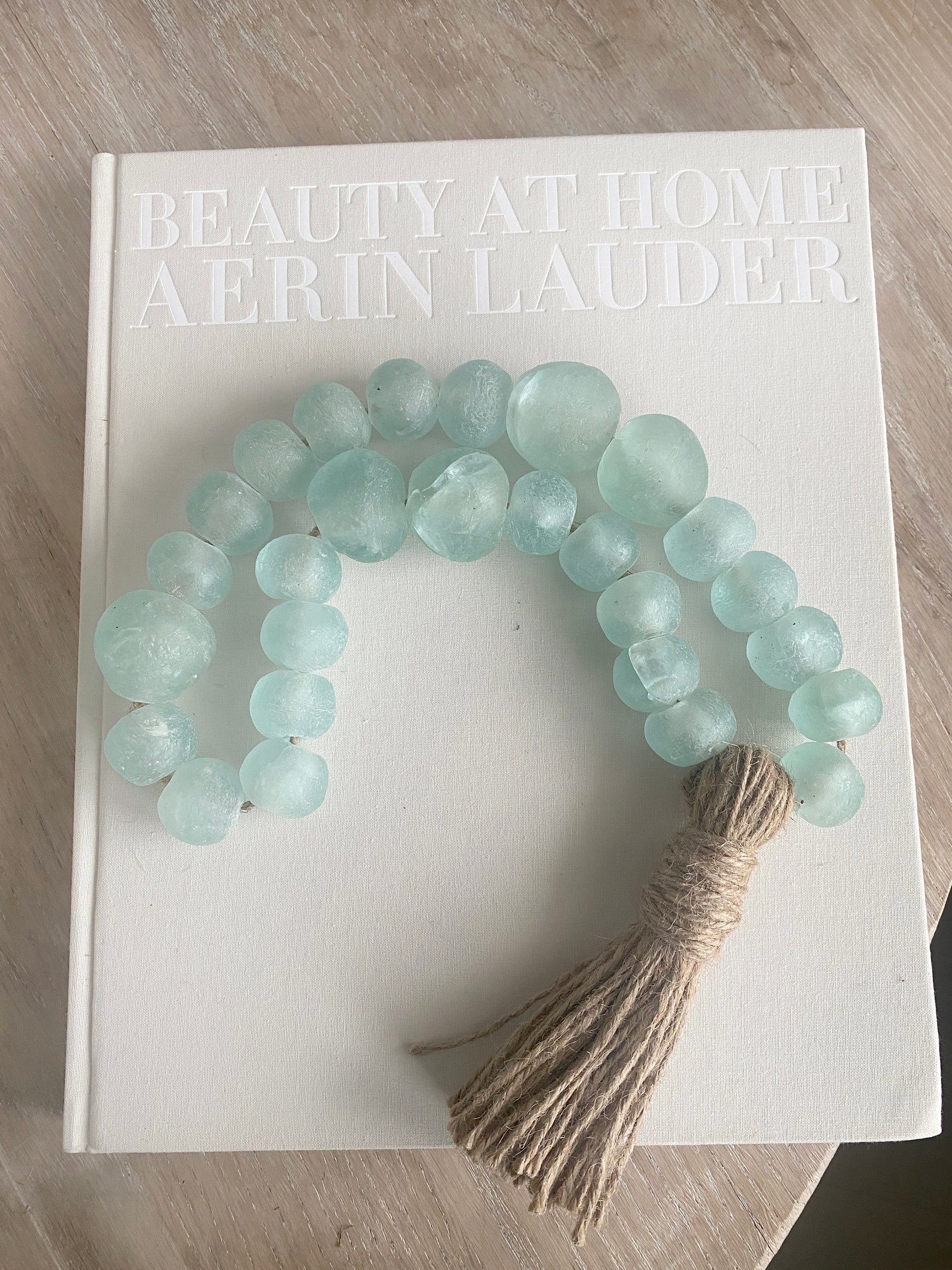 Sea Glass Decor Garland Glass Bead Garland Beaded Garland Etsy