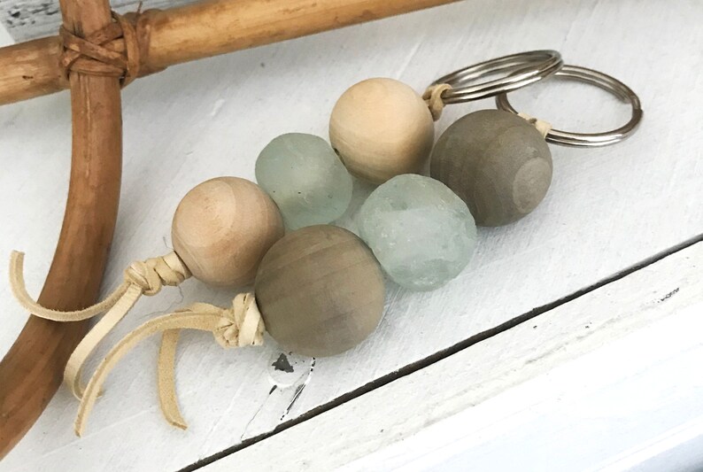 Keychain Gift Set Two Keychains Best Friend Gift Sea Glass Etsy