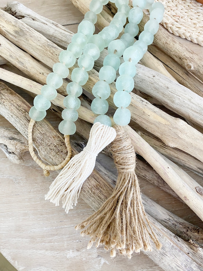 Sea Glass Garland Custom Beaded Garland Bohemian Coastal | Etsy