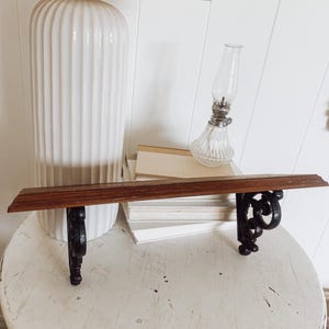 Mid Century Modern wood shelf, hanging Wall Decor wooden shelf, rustic wall decor, trinket display shelf, vintage home decor, scroll shelf