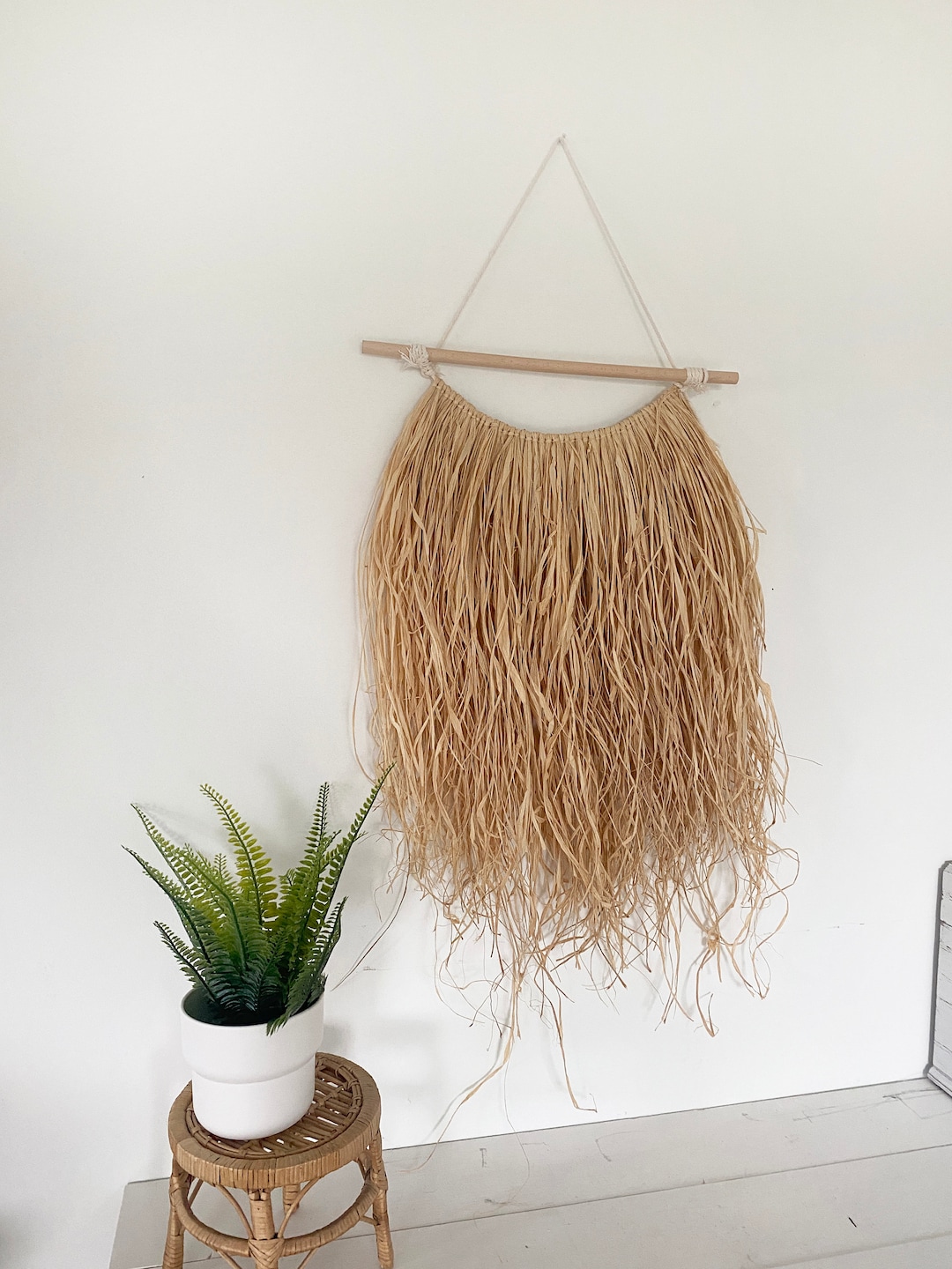 Boho Wall Decor, Boho Wall Hanging, Seagrass, Wood Wall Art, Large Wall ...