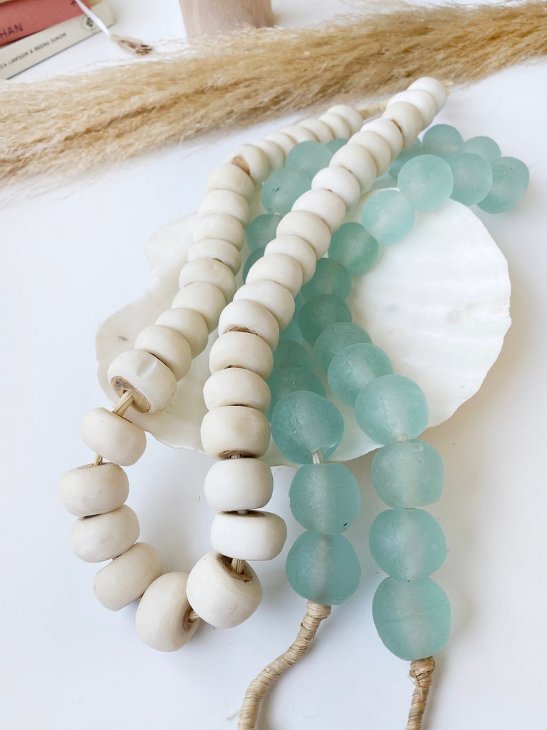 Sea Glass Sea Glass Beads Jumbo Clear Aqua Recycled Large Etsy