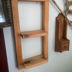 Primitive Home Decor tiered wood Shelf, Vintage Wall Decor rustic wooden shelf, Farmhouse country wall decor, trinket display shelf, cottage